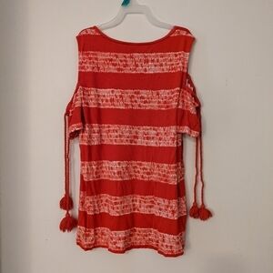 Michael Kors Women's  Tank Top Size S Orange-Red Sleeveless w/ arm cuffs & ties